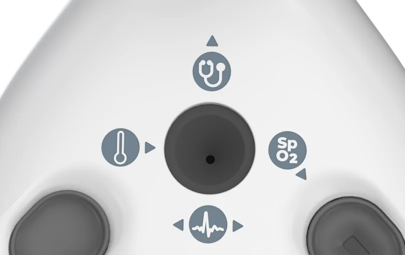 Temperature reading on the doctor's screen