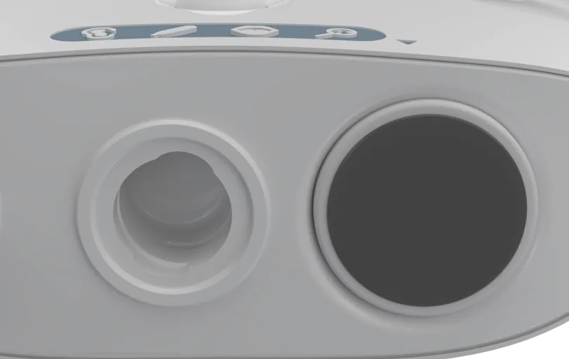 Pharyngoscope image of the throat on the doctor's screen