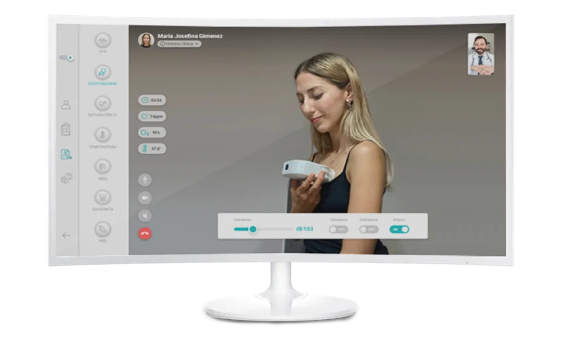 A doctor and patient connected through a video consultation
