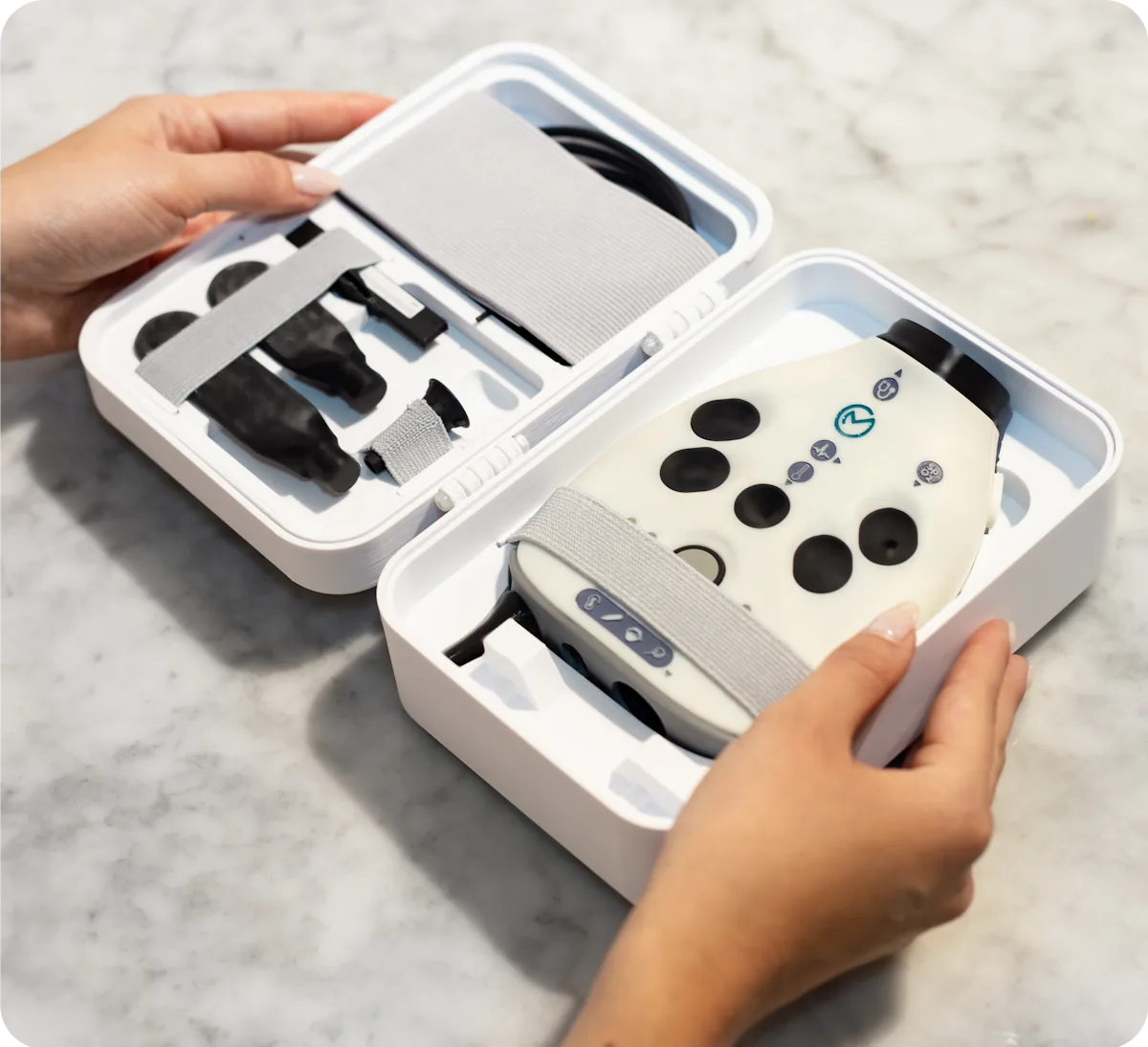 The OmbuMed device stored in its carrying case